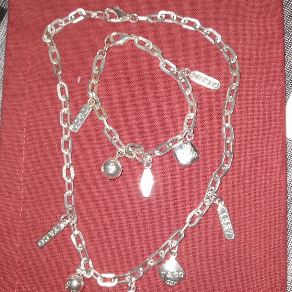 925 sterling silver Tiffany's necklace and bracelet set